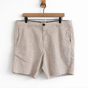 Faherty Linen Blend Shorts Mens Size 38 Beige Lightweight Summer Casual
